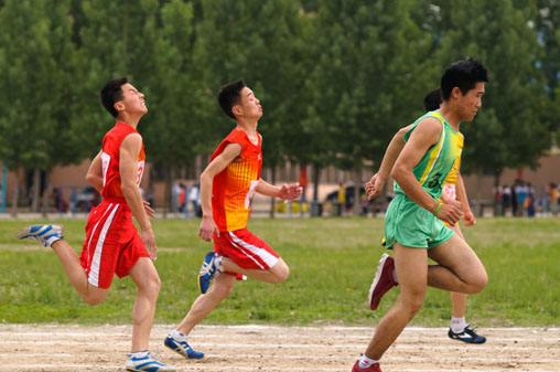 running to finish line